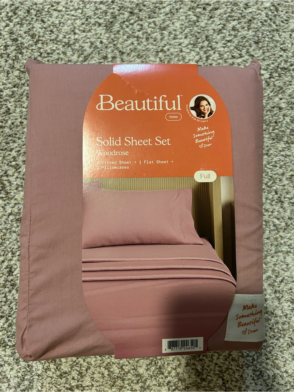 Beautiful by Drew Sheet Set - Full - Woodrose Pink